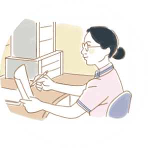 利用者さまの様子（イラスト）